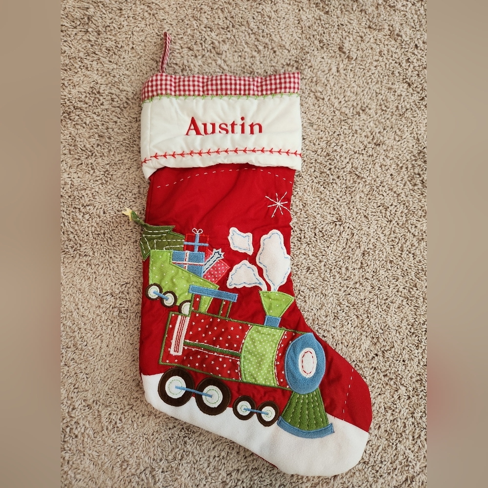 Pottery Barn Train Stocking